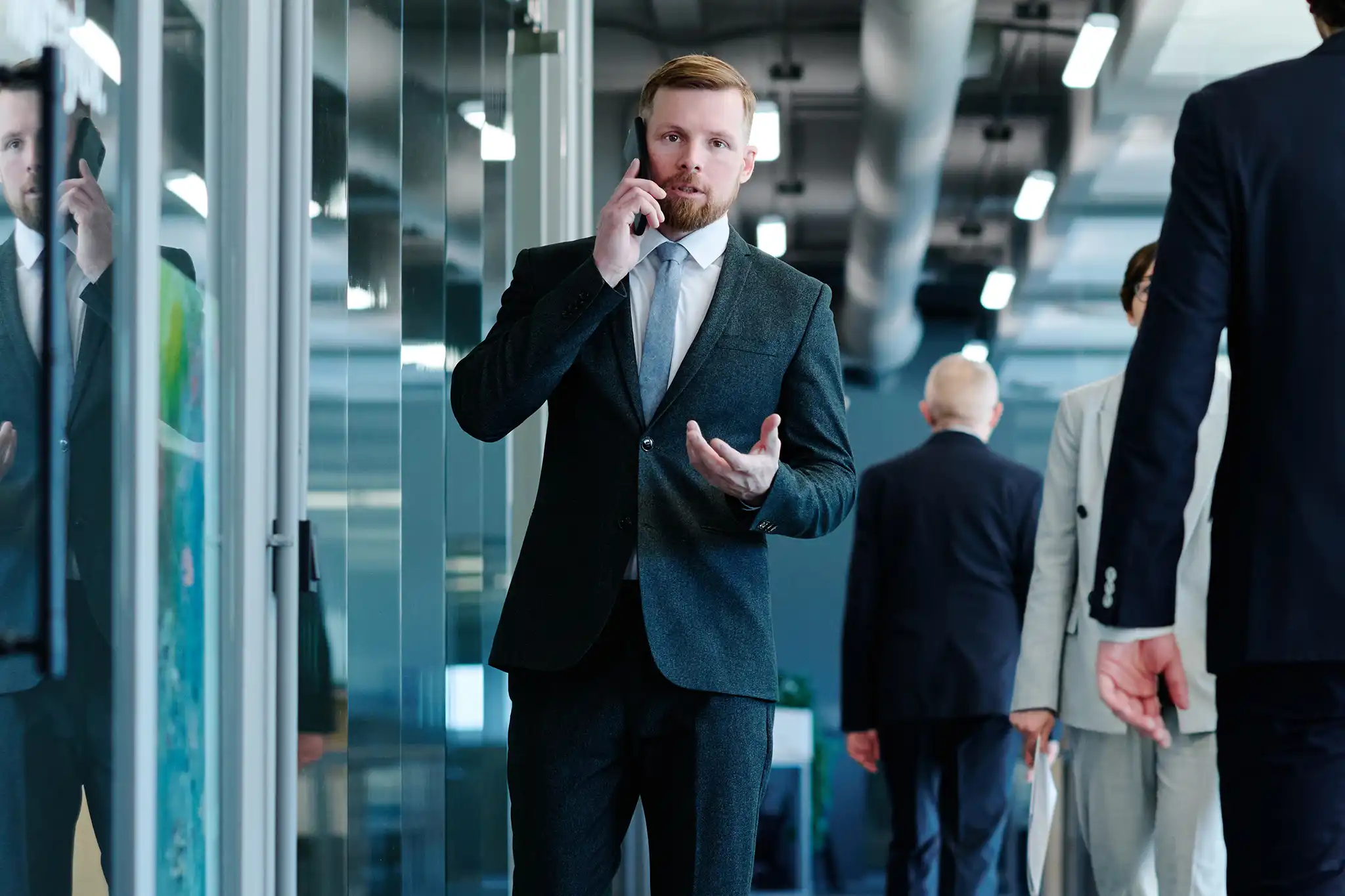businessman in suit talking businessman in suit talking
